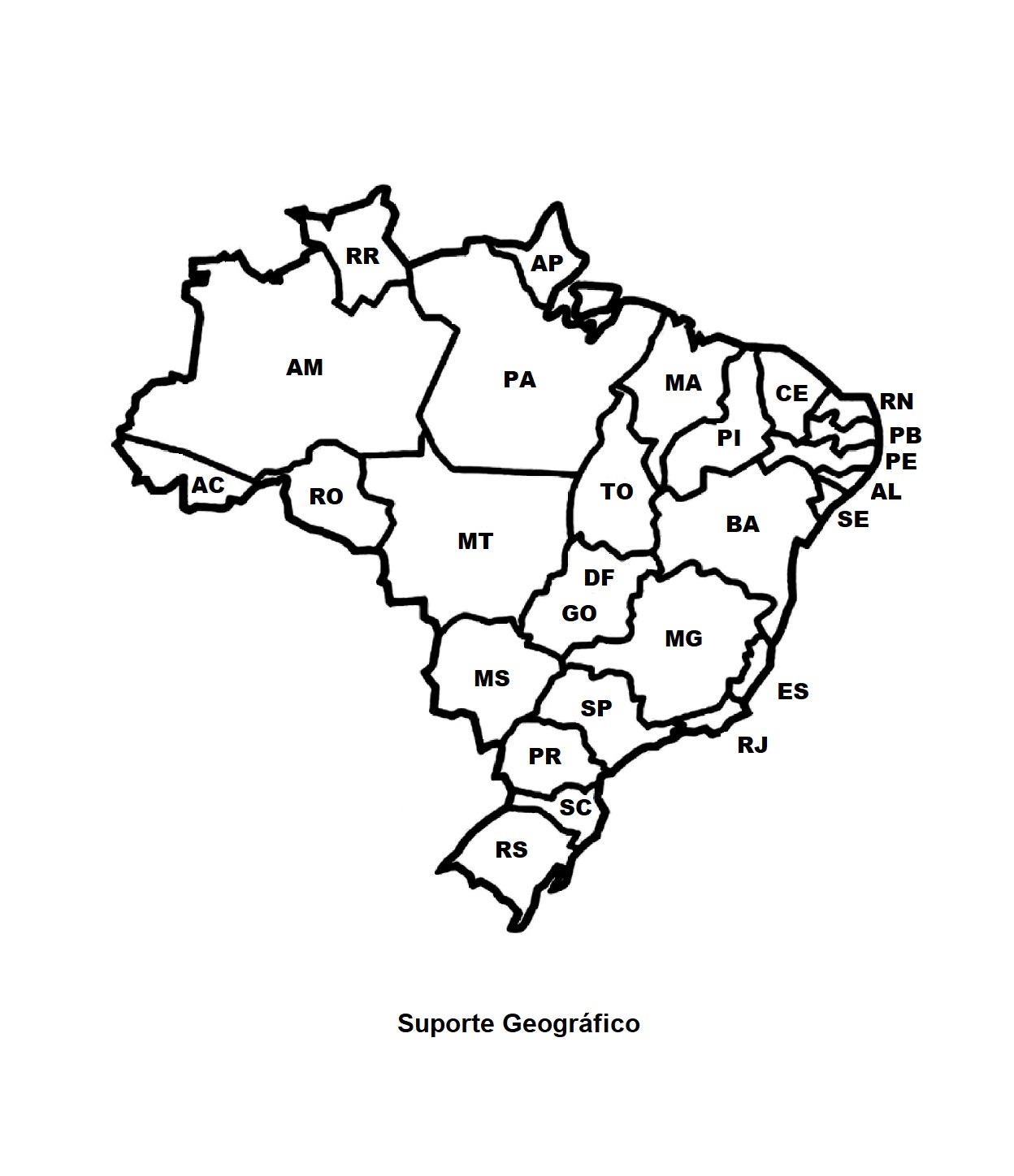 Mapa Do Brasil Regiões Para Pintar - ENSINO