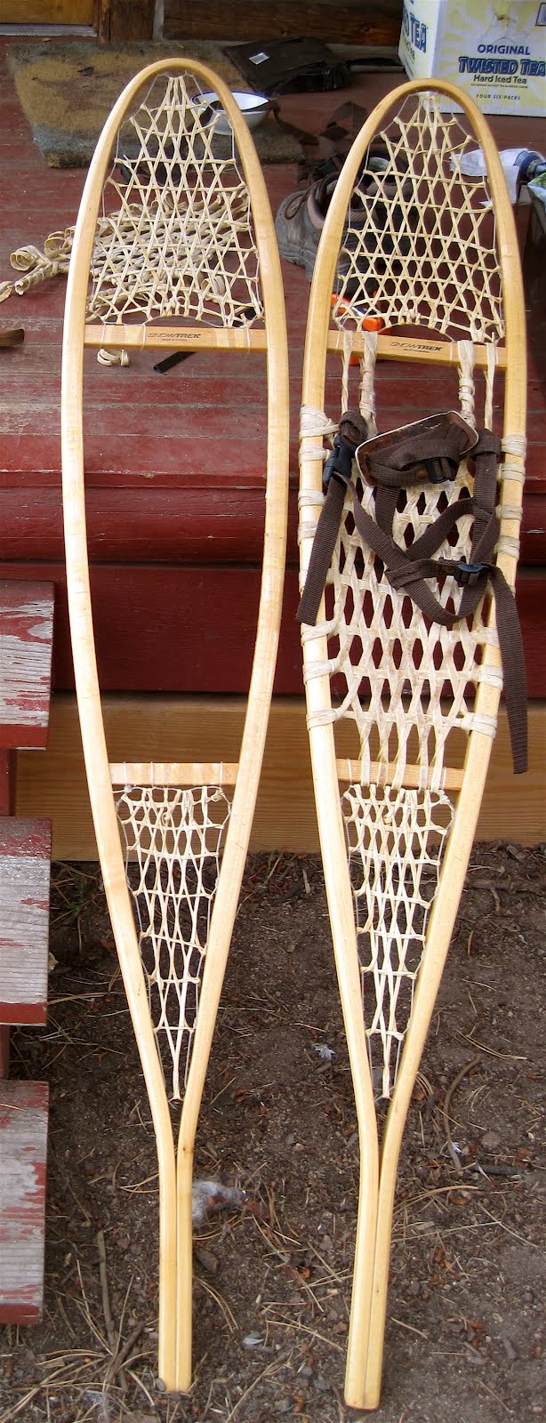 Relacing Wood and Rawhide Snowshoes