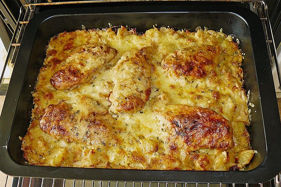 Bratkartoffelauflauf mit Schnitzel – Einfache Kochrezepte