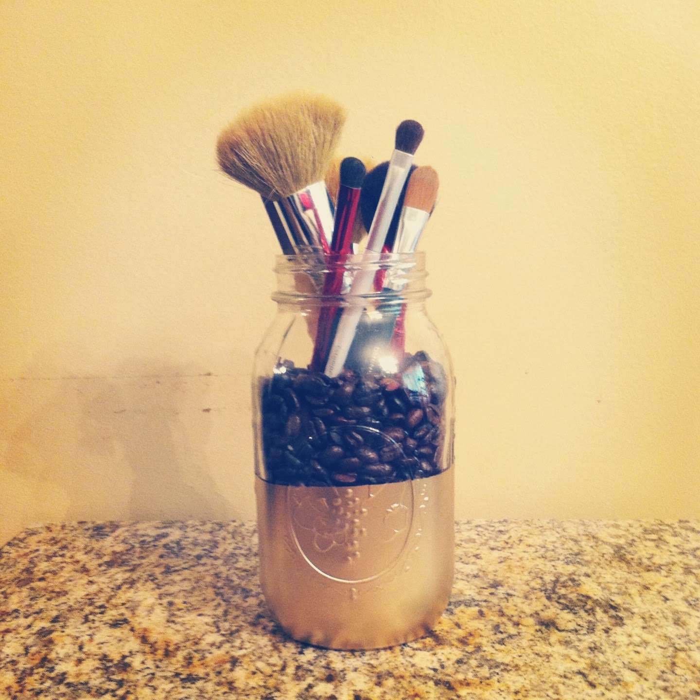 In Progress Mason Jar Make up Brush Holder