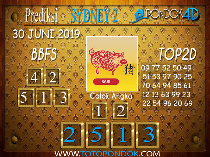 Prediksi Togel SYDNEY 2 PONDOK4D 30 JUNI 2019