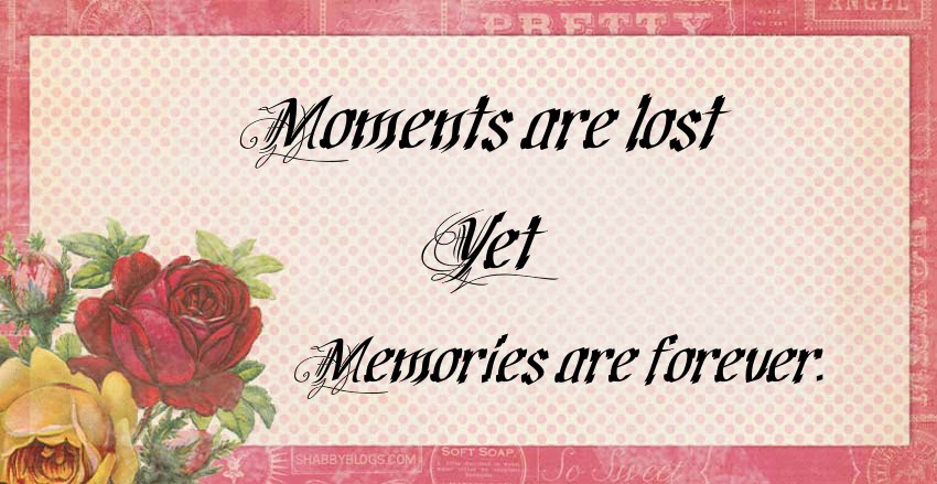 Moments are lost yet Memories are Forever