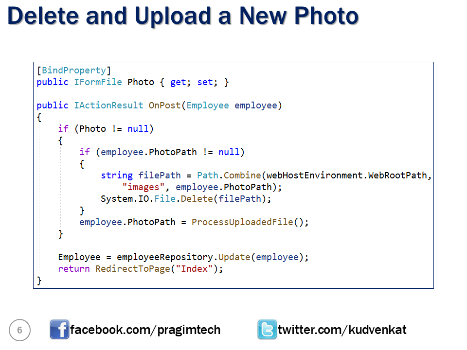 Sql server, and c video tutorial File upload in core