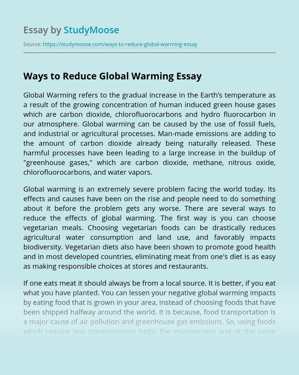 essay introduction of global warming