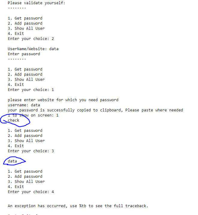 Python Program to Make a Simple Password Saver