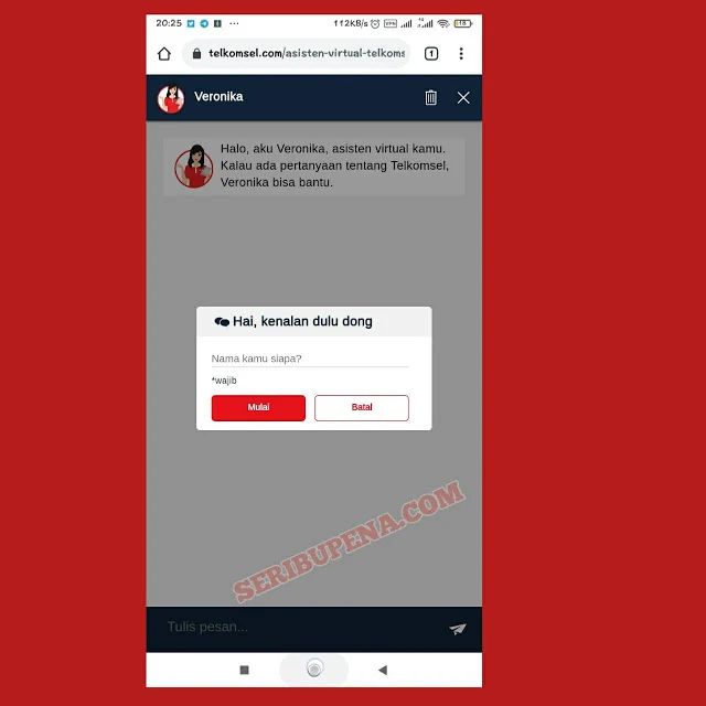 Chat Veronika di Website telkomsel