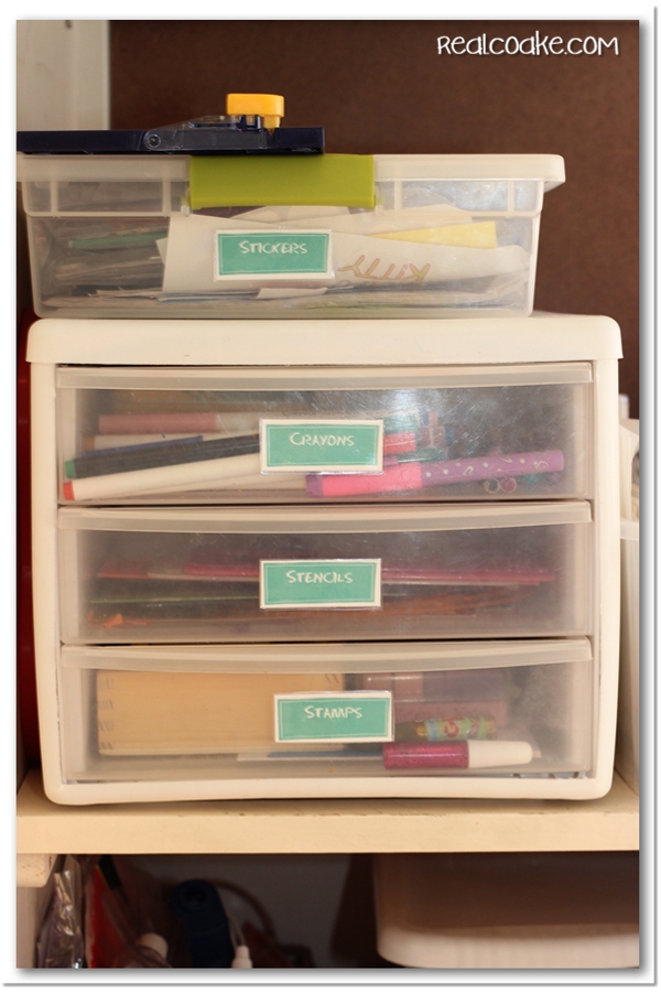 Kids Craft Area Organization with Printable Labels