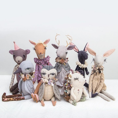 My Owl Barn HandStitched Dolls Made With Linen, Cotton and Vintage Finds