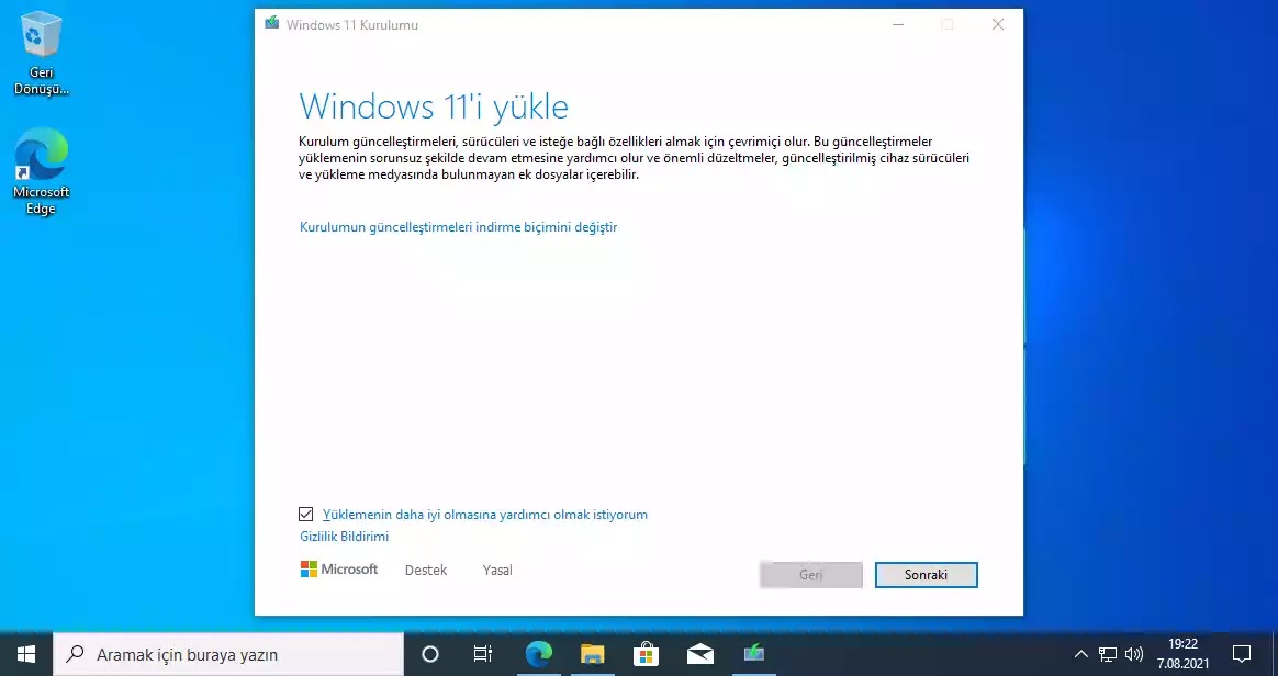Windows 11 Yükle