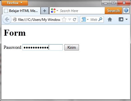 Belajar HTML Membuat Text Box Password | Inspire Use All