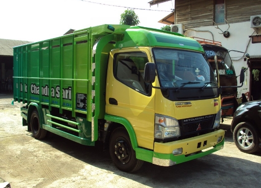 karoseri dump truk jawa timur-kuning hijau