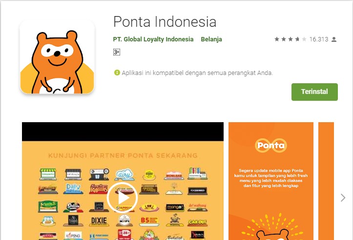 Cara Cek Point Kartu Member Alfamart Melalui Aplikasi Ponta