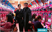 Tao Okamoto and Hugh Jackman in The Wolverine