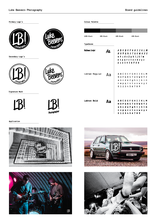Extended Practice Brief 13 // Luke Beevers Photography // Brand Guidelines