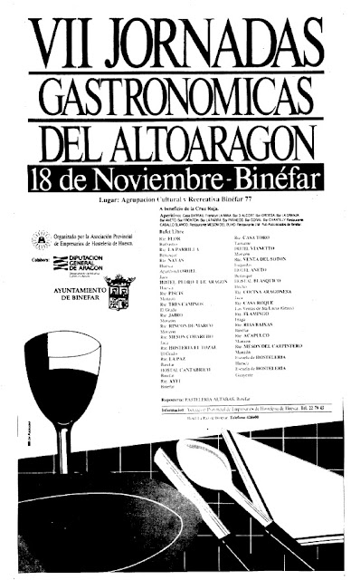 VII Jorndas Gastronómicas del Altoaragón celebradas en Binéfar en 1988