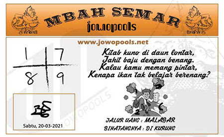 Prediksi Mbah Semar SGP Sabtu 20-Mar-2021