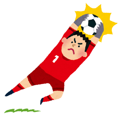 ボールをキャッチするゴールキーパーのイラスト（サッカー）