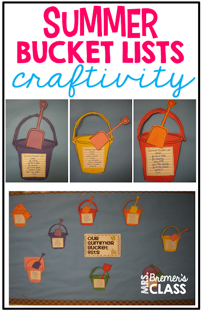 Cute! Summer bucket list craftivity- students share what they hope to do over summer break.