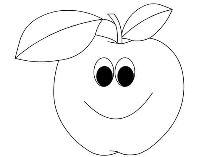 Apple Coloring Pages for Preschoolers [Free Printable] - Yuk Sebar