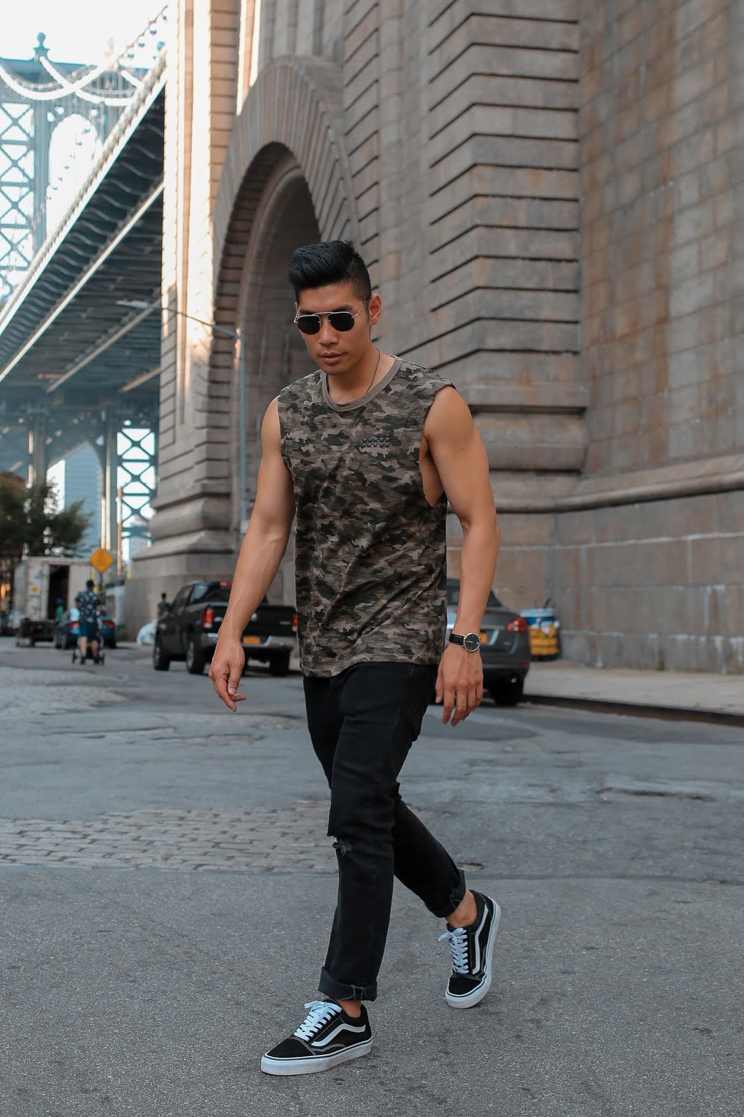 camo shirt black jeans