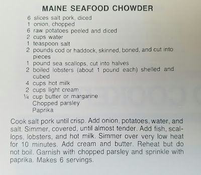 Seafood Chowder, Vintage soup recipe, fish, scallop, lobster, Keto ...