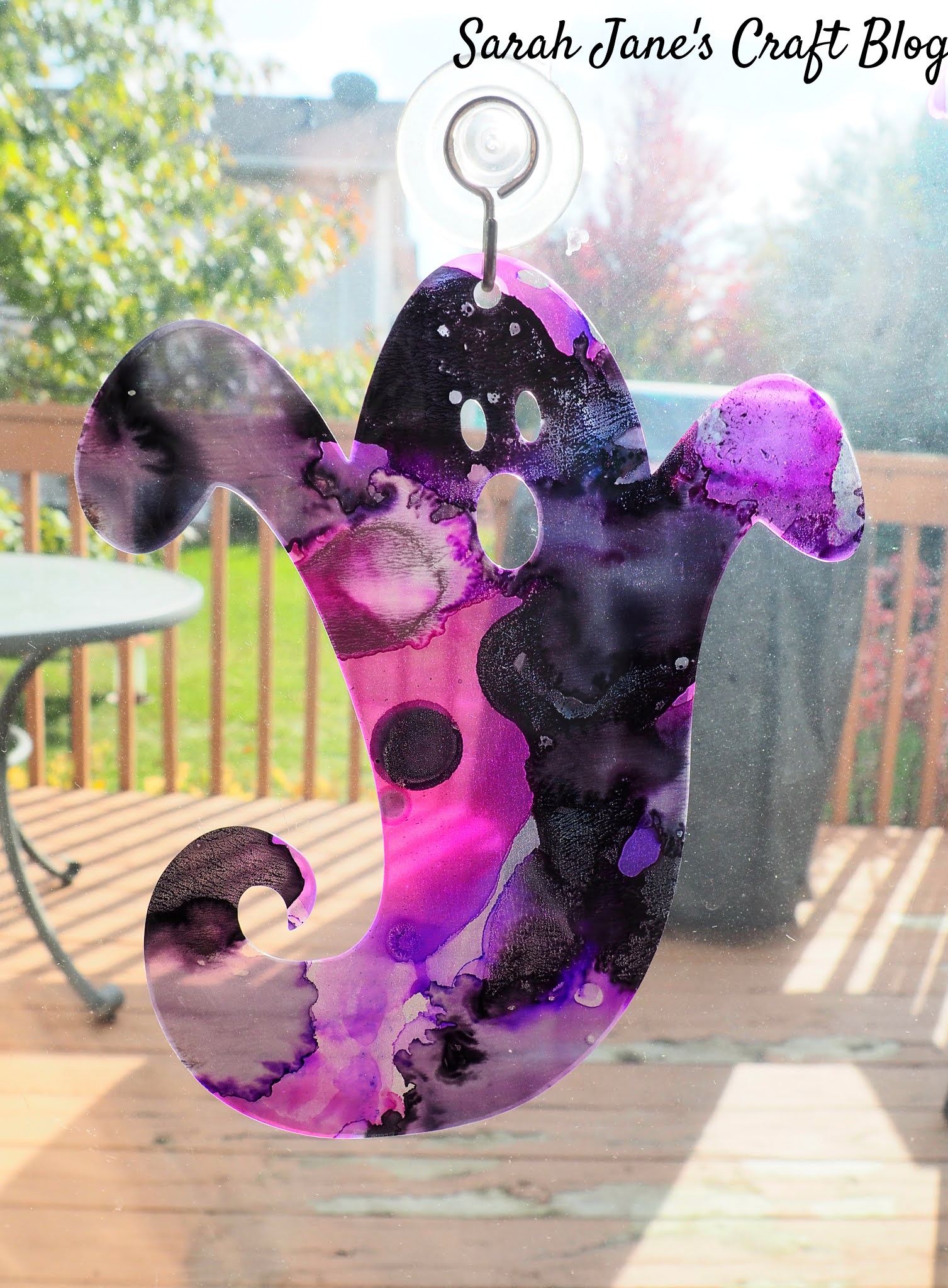 Alcohol Ink on Laminating Pouches Cut with a Silhouette Cameo into