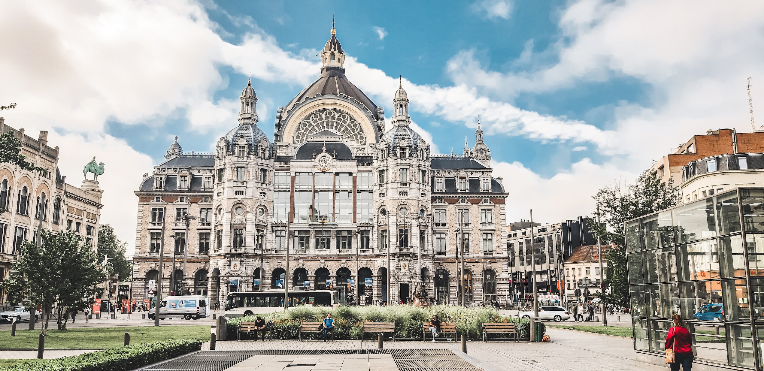 The impressive central station of Antwerp