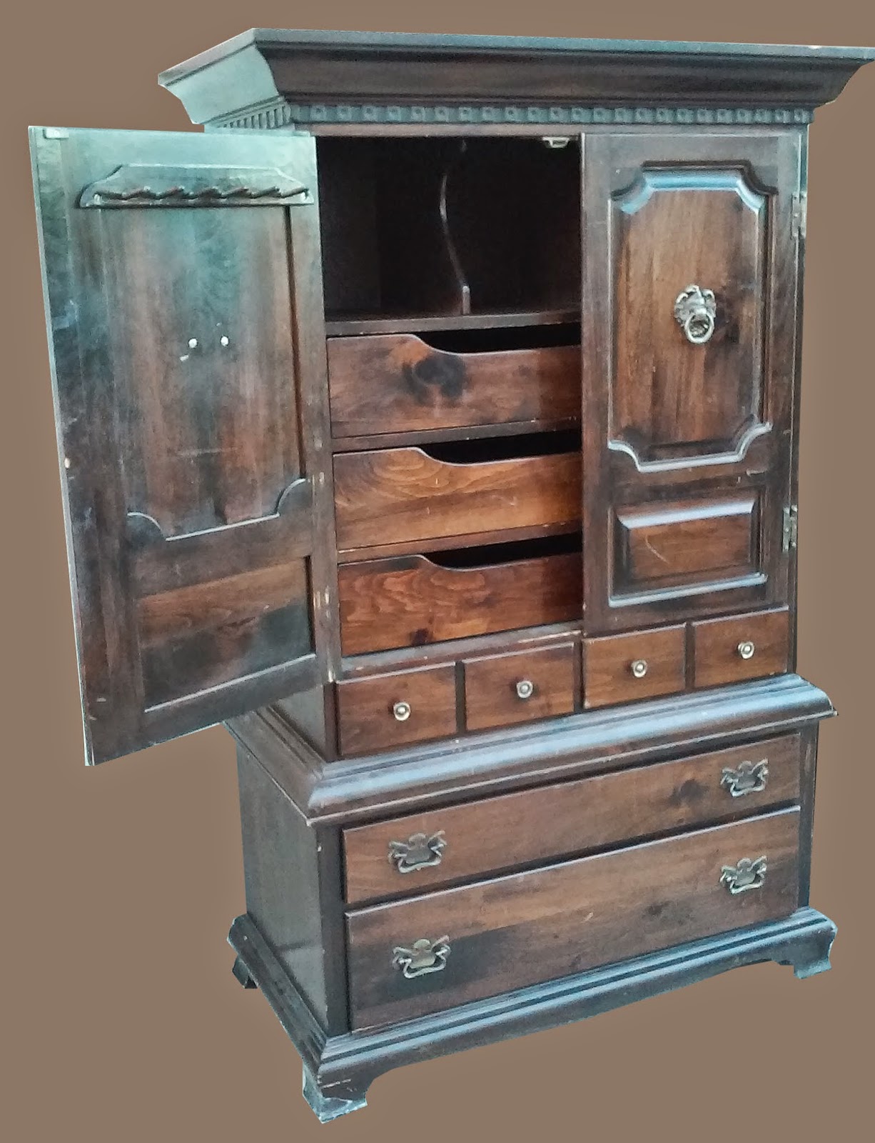 Uhuru Furniture & Collectibles: Large Dark Pine Bedroom Chest REDUCED
