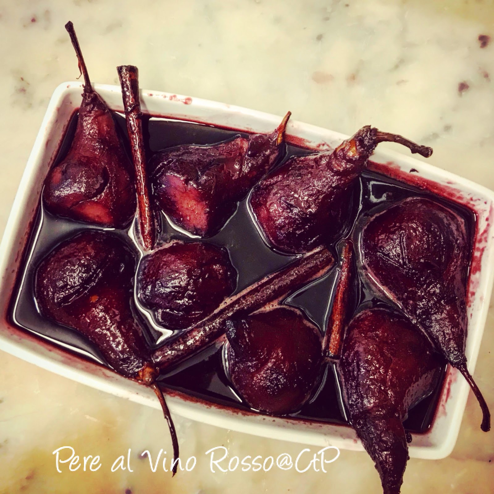 pere al vino rosso cannella e clementini alessandra ruggeri