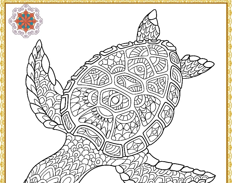 Schildkröte Mandala Malvorlagen Vektor