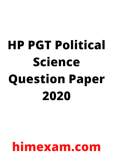 HP PGT Political Science Question Paper 2020