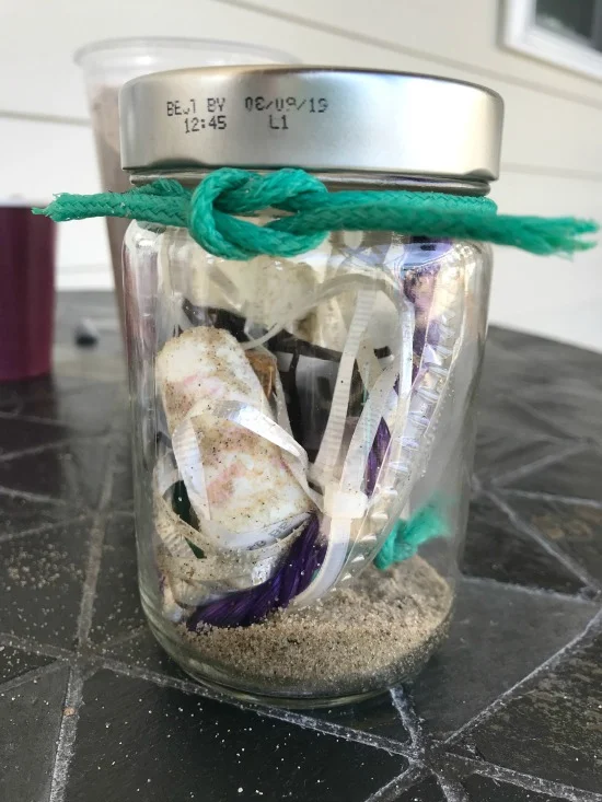 Garbage in a Jar from the beach