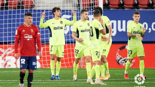 El Atlético logra doblegar a Osasuna (1-3)