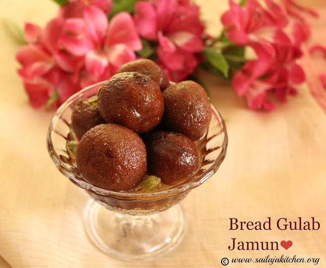 images of Wheat Bread Jamun / Bread Gulab Jamun / Easy Bread Jamun Recipe / Stuffed Jamun Recipe