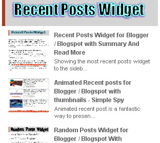 Recent Posts with Thumbnails Widget for Blogger / Blogspot