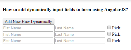 How to Add Dynamically Input Fields to form using AngularJS?