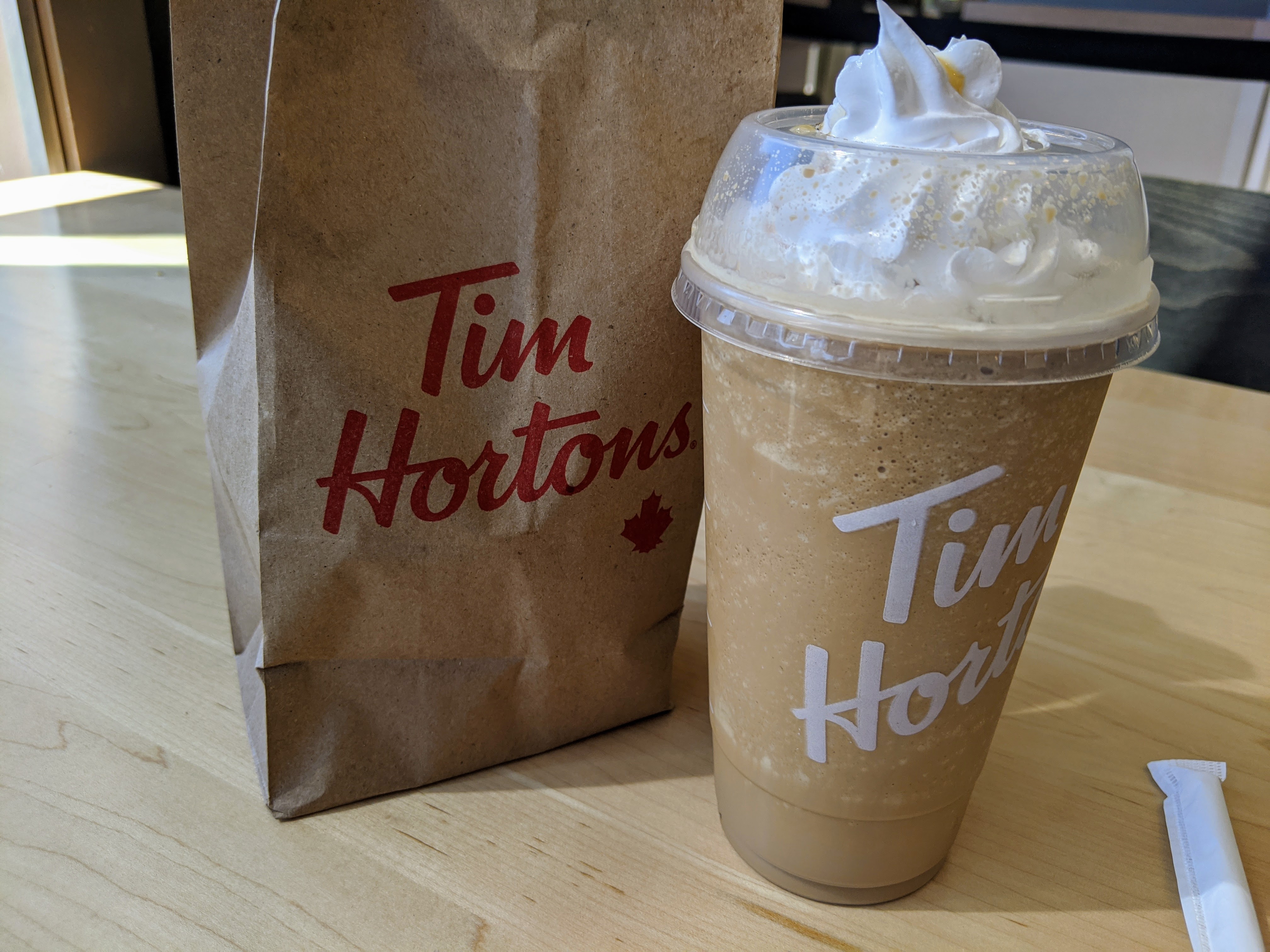 Smooch Food Tim Hortons' Caramel Iced Capp and Starbucks' Caramel