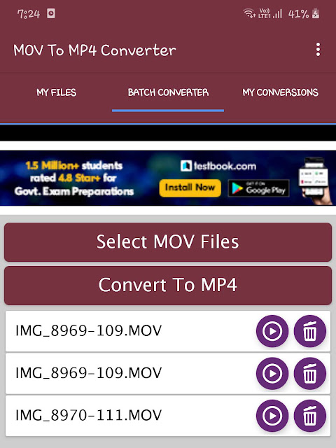 Convert multiple MOV to MP4 at once