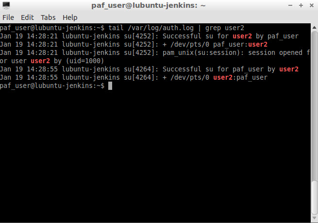 Linux su command as user