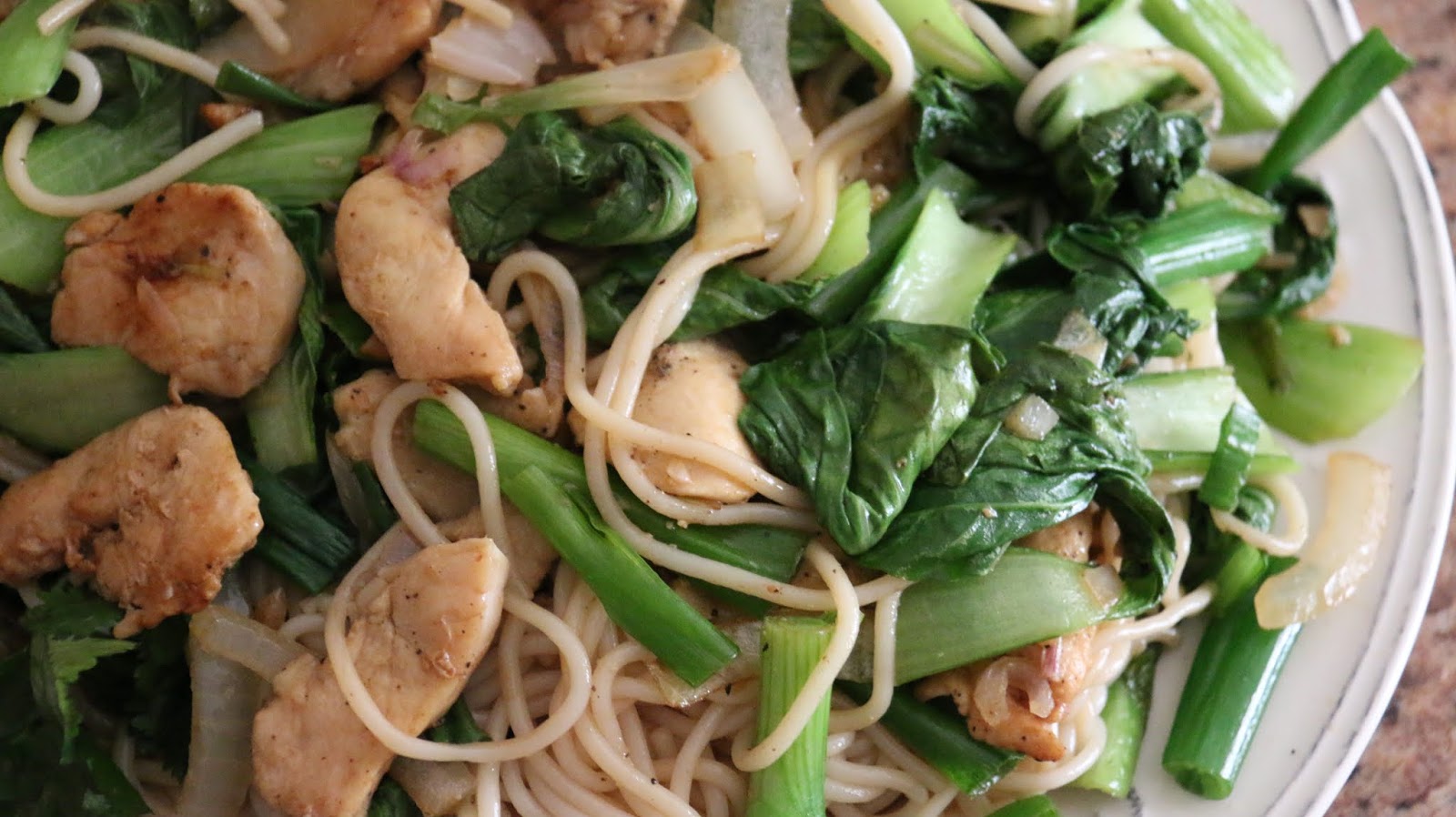 Boriville Stirfry Bok Choy with Chicken and Rice Stick Noodles Recipe