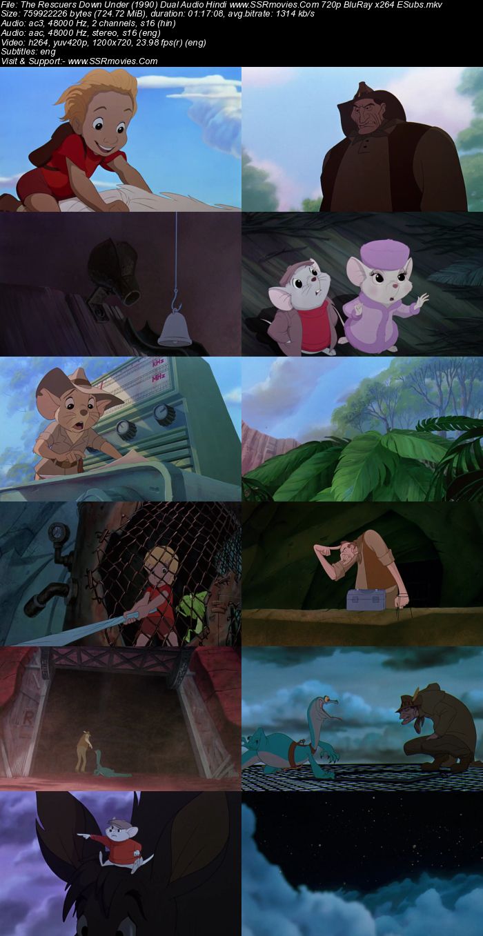 The Rescuers Down Under (1990) Dual Audio Hindi 480p BluRay 250MB ESubs Movie Download