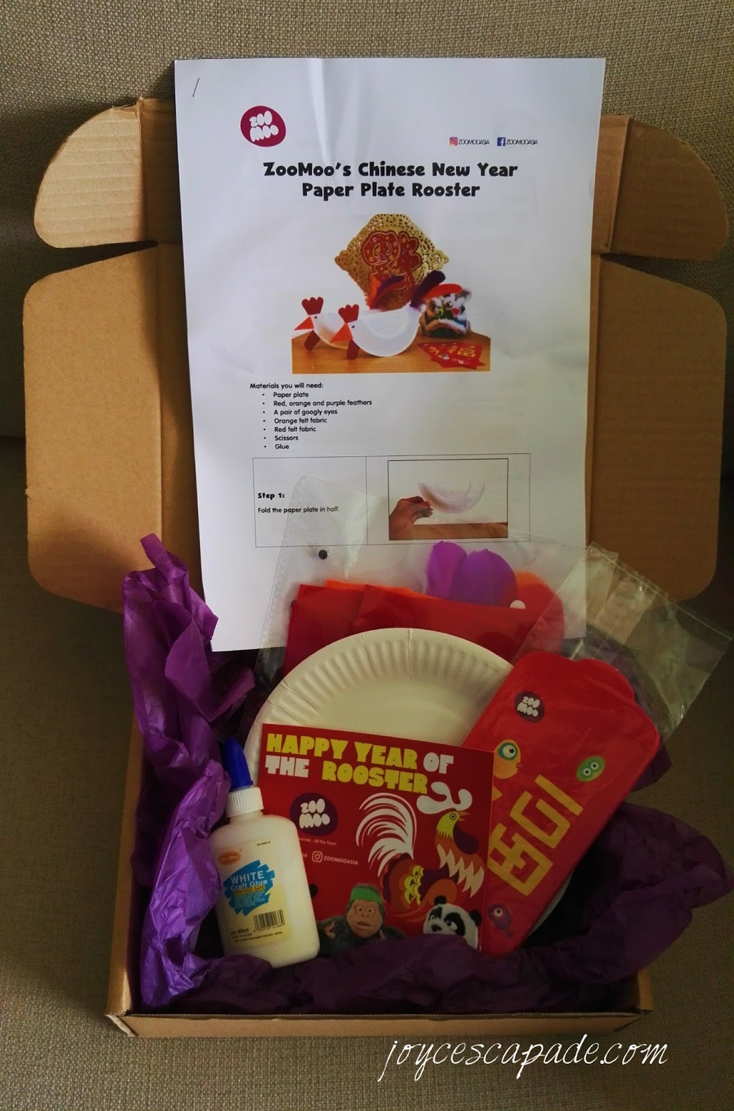 ZooMoo's Chinese New Year Paper Plate Rooster Craft Activity Joy 'N