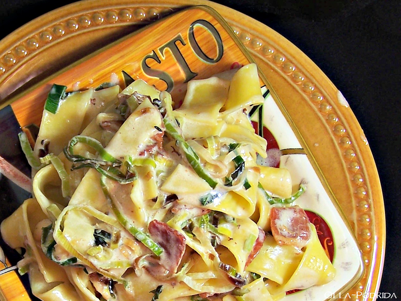OllaPodrida Pappardelle with Leeks and Bacon