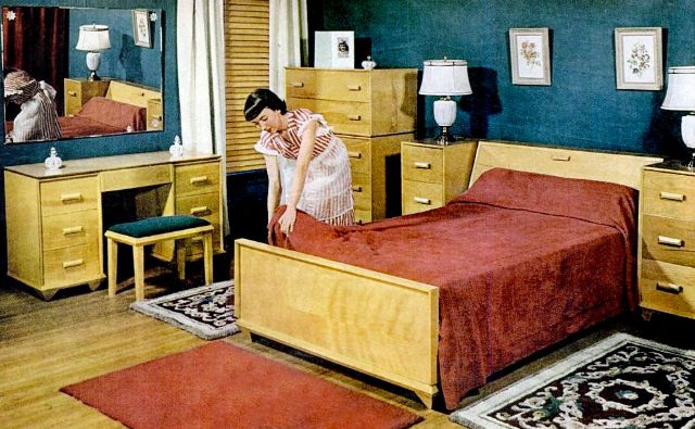 1940s blonde bedroom furniture