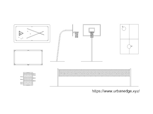 Sports equipment cad blocks