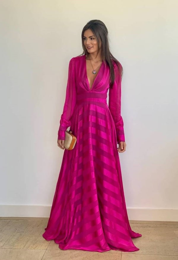 vestido de madrinha fucsia