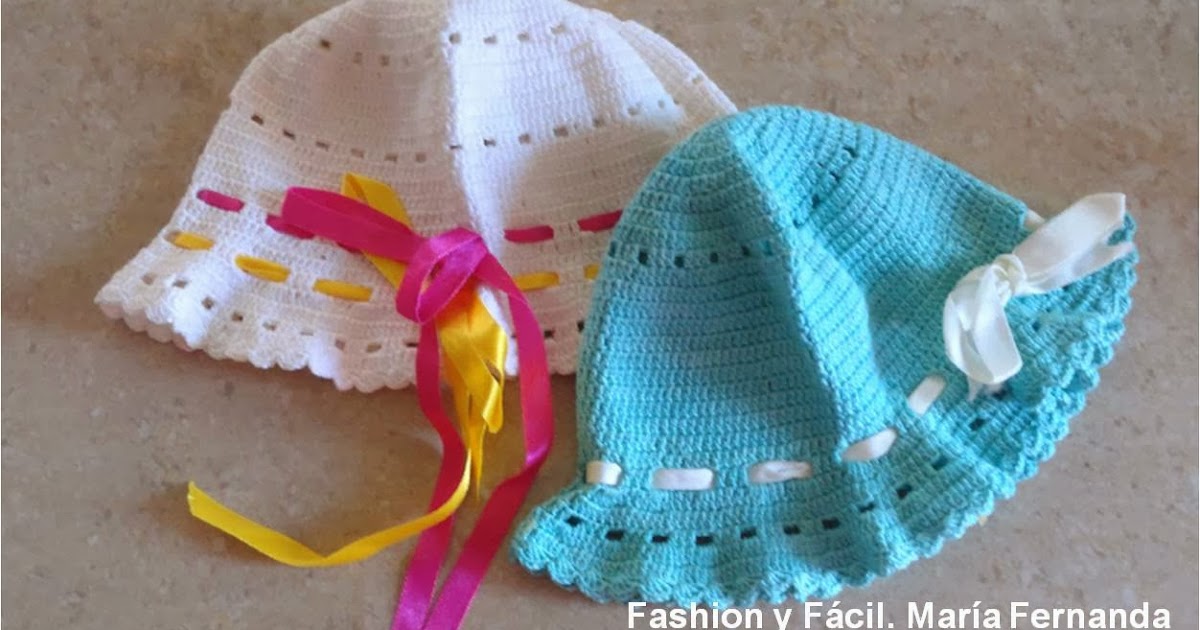 Lo dudo Despertar pase a ver Fashion y Fácil DIY: Gorros fáciles para niñas tejidos a ganchillo. Gorros  de crochet (Easy crocheted baby hats)