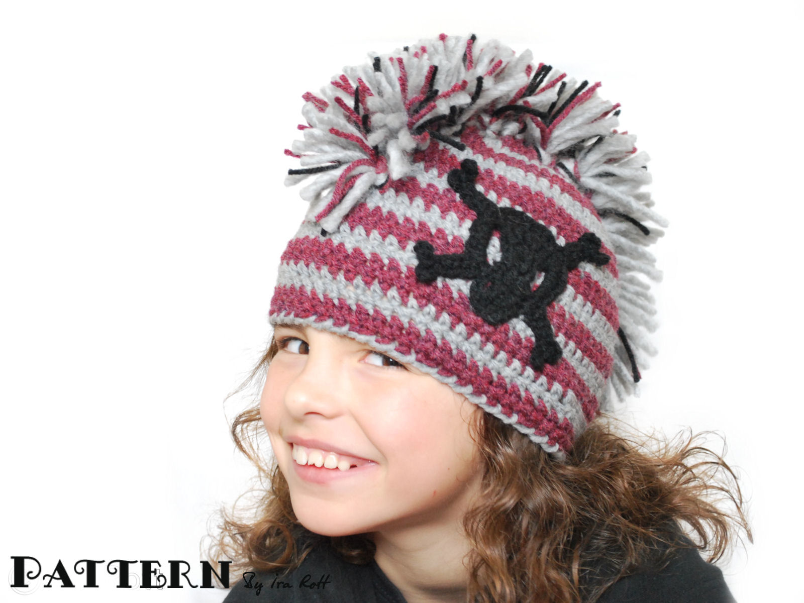 Fashion Crochet Design By Ira Rott Skull and Crossbones Pirate Beanie