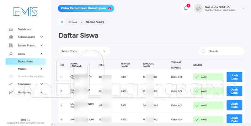 Cara menaikkan kelas di emis 4.0