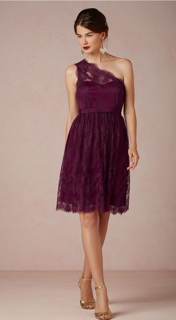 Burgundy Dresses For Bridesmaids: Simple & Goddess One Shoulder Style ...
